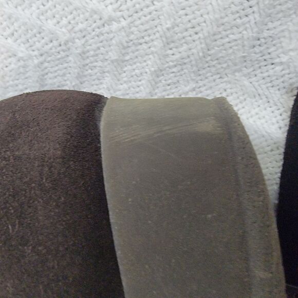 LA CANADIENNE Waterproof Suede Ankle Bootie Square Toe Low Wedge Brown Size 10 - Picture 7 of 16